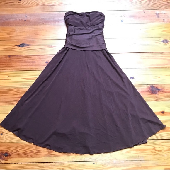 Niki Wior Brown Swim Strapless Dress, EUC, S - Picture 1 of 14